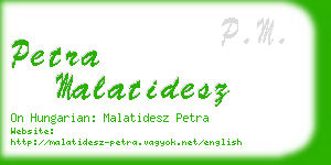 petra malatidesz business card